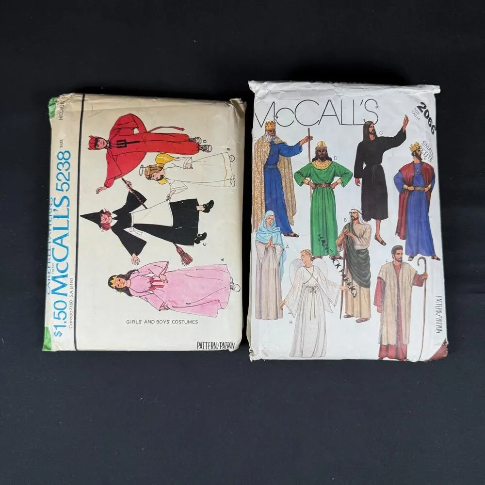 Lot of 2 McCall's Children's Costume Sewing Patterns 1970s Vintage